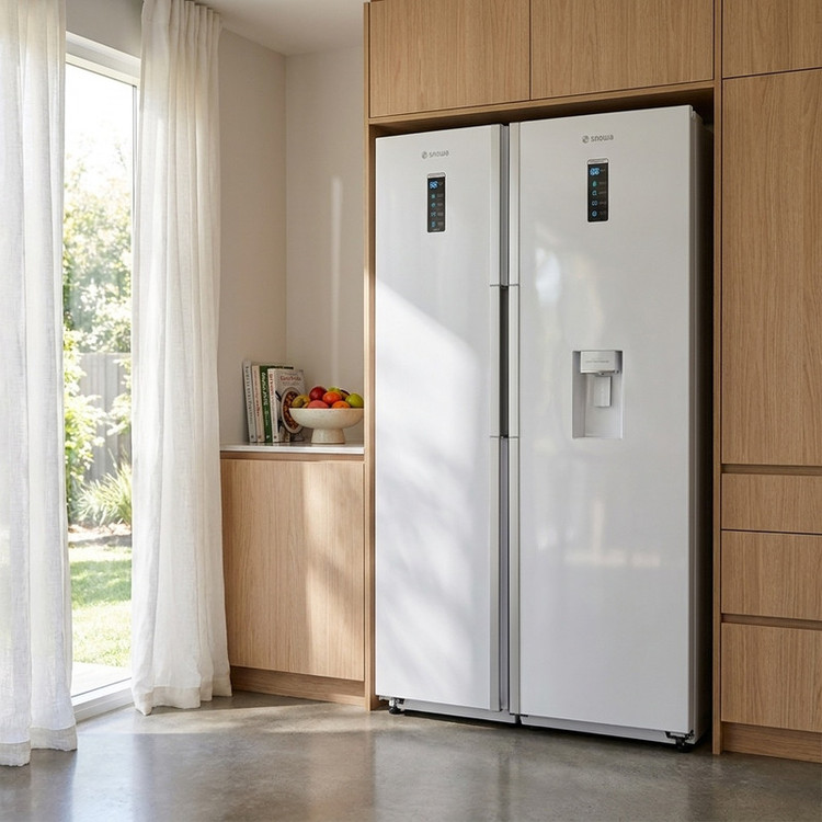 محصول نمونه تستی یخچال و فریزر دوقلو 38 فوت اسنوا مدل SRDi/SFDi-M210GW
